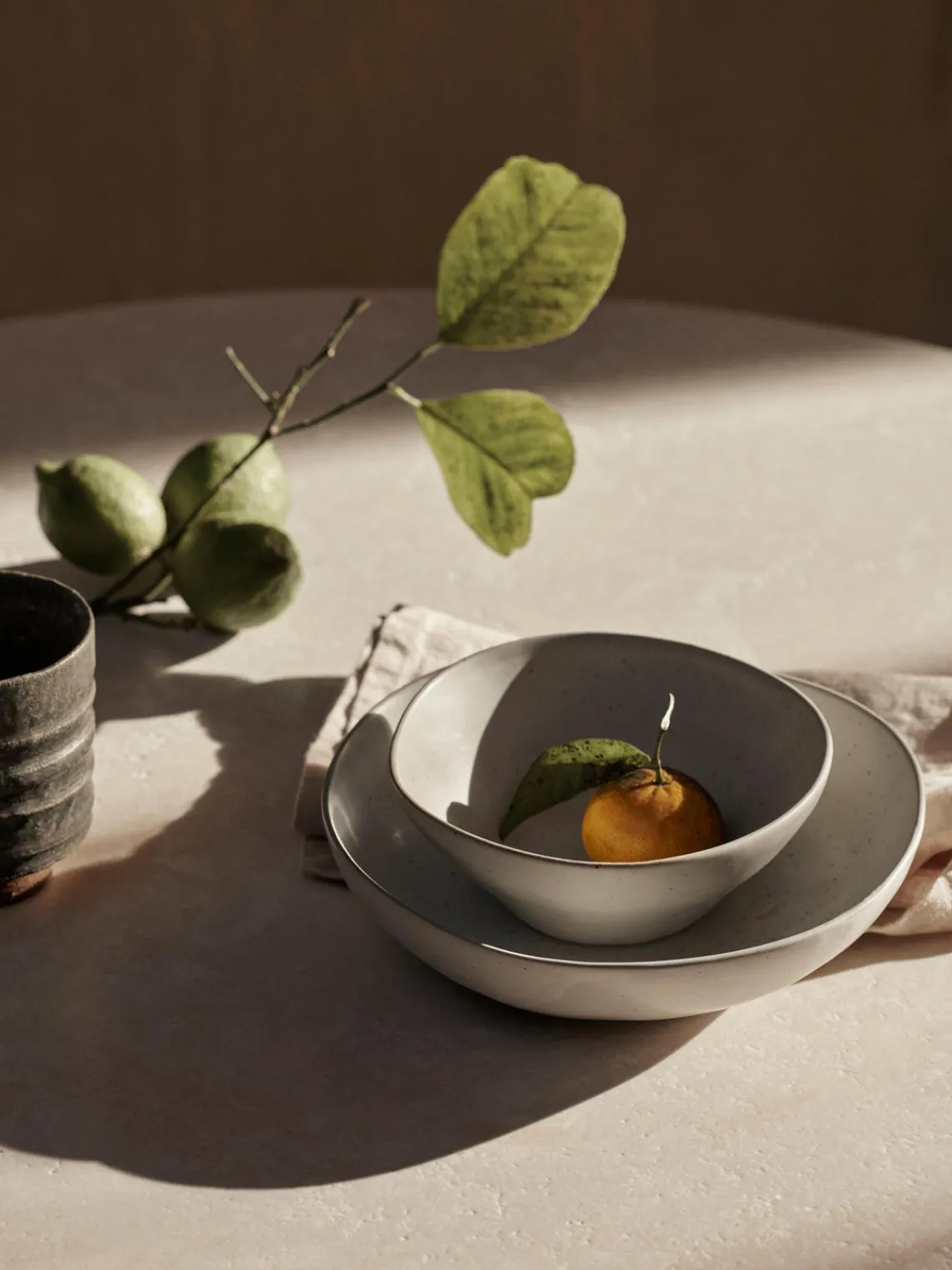 Boles Y Tazones|Vajillas Completas>Ferm Living Cuenco de cerámica Flow Blanco Off White jaspeado