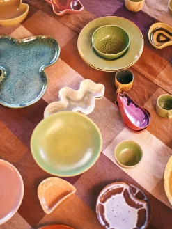 Hot Cuenco de servir artesanal de gres Shell Cuencos Y Platos De Servir|Vajillas Completas