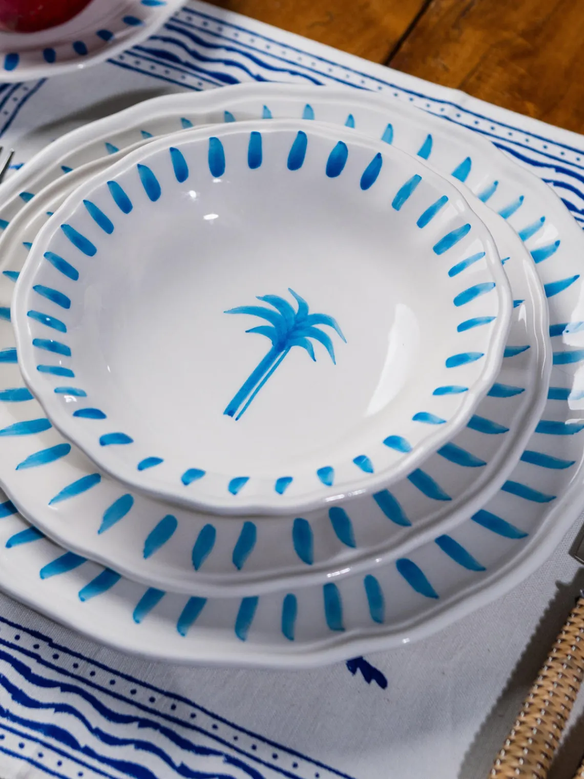 Cuencos Y Platos De Servir|Vajillas Completas>Les Ottomans Cuenco de servir pintado a mano The Palms