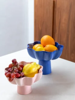 Jarrones|Cuencos Decorativos>&k Amsterdam Cuenco decorativo pintado a mano Sun Azul