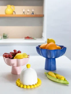 Jarrones|Cuencos Decorativos></noscript>&k Amsterdam Cuenco decorativo pintado a mano Sun Azul