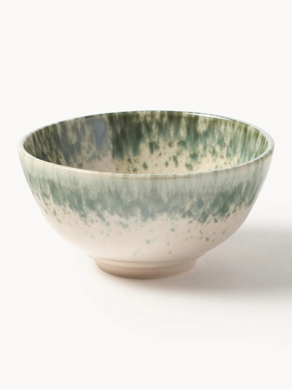 Boles Y Tazones|Vajillas Completas>Westwing Collection Cuencos artesanales Bernardo, 4 uds. Beige claro, verde salvia