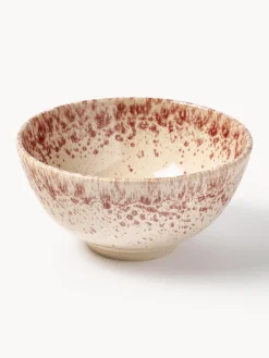 Boles Y Tazones|Vajillas Completas>Westwing Collection Cuencos artesanales Bernardo, 4 uds. Beige claro, rojo vino