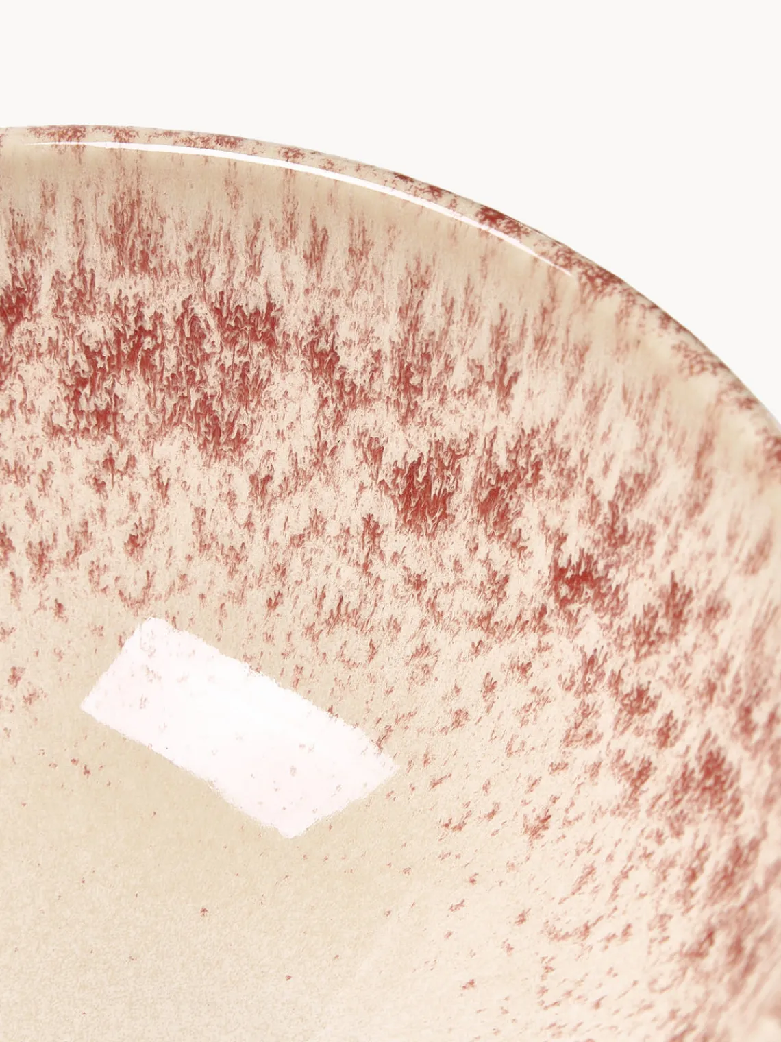 Boles Y Tazones|Vajillas Completas>Westwing Collection Cuencos artesanales Bernardo, 4 uds. Beige claro, rojo vino