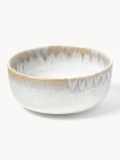 Boles Y Tazones|Vajillas Completas>Westwing Collection Cuencos artesanales con esmalte reactivo Danza, 4 uds. Blanco, tonos beige, con gradiente de color