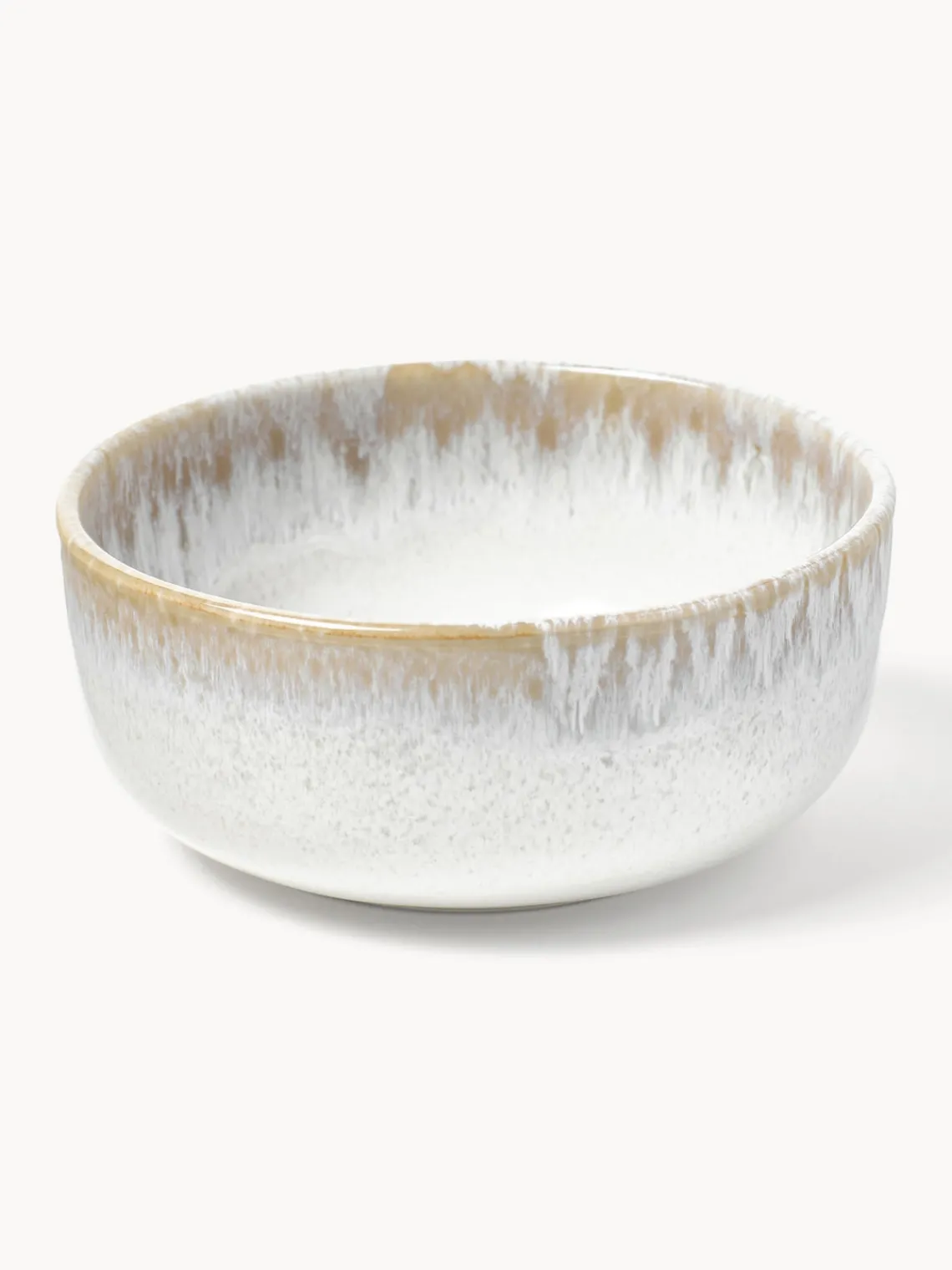 Boles Y Tazones|Vajillas Completas>Westwing Collection Cuencos artesanales con esmalte reactivo Danza, 4 uds. Blanco, tonos beige, con gradiente de color