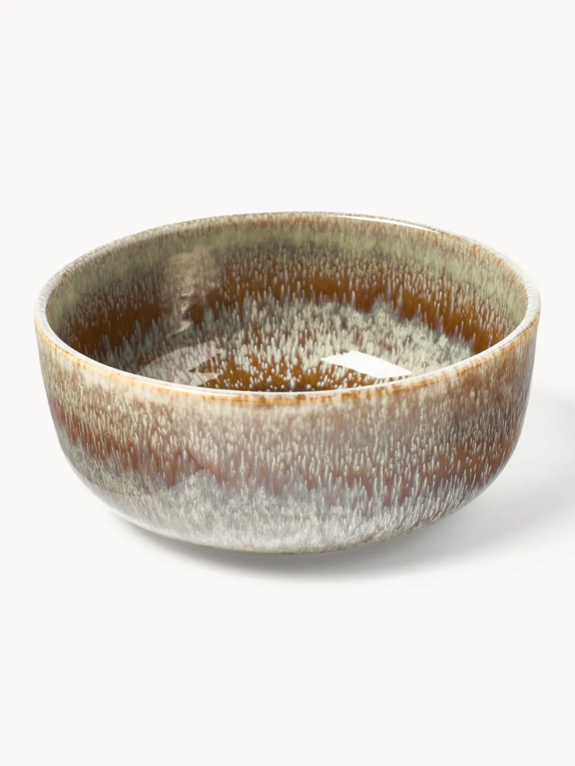 Boles Y Tazones|Vajillas Completas>Westwing Collection Cuencos artesanales con esmalte reactivo Danza, 4 uds. Tonos de marrón, beige, con gradiente de color