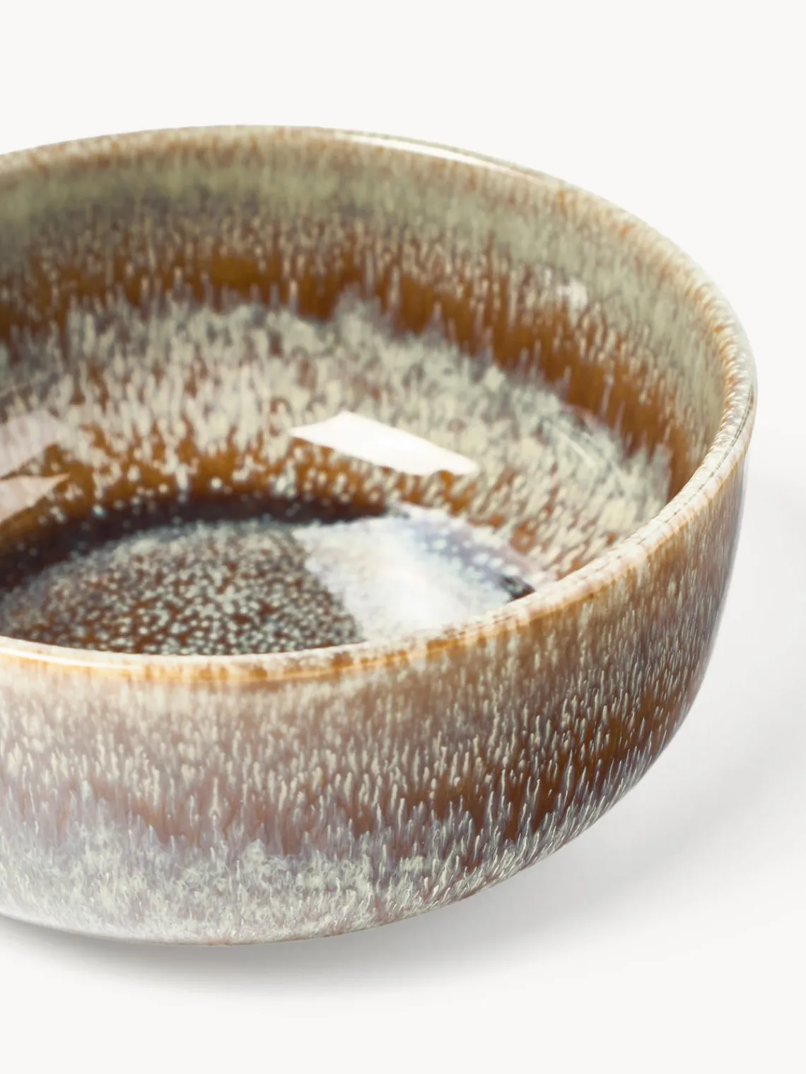 Boles Y Tazones|Vajillas Completas>Westwing Collection Cuencos artesanales con esmalte reactivo Danza, 4 uds. Tonos de marrón, beige, con gradiente de color