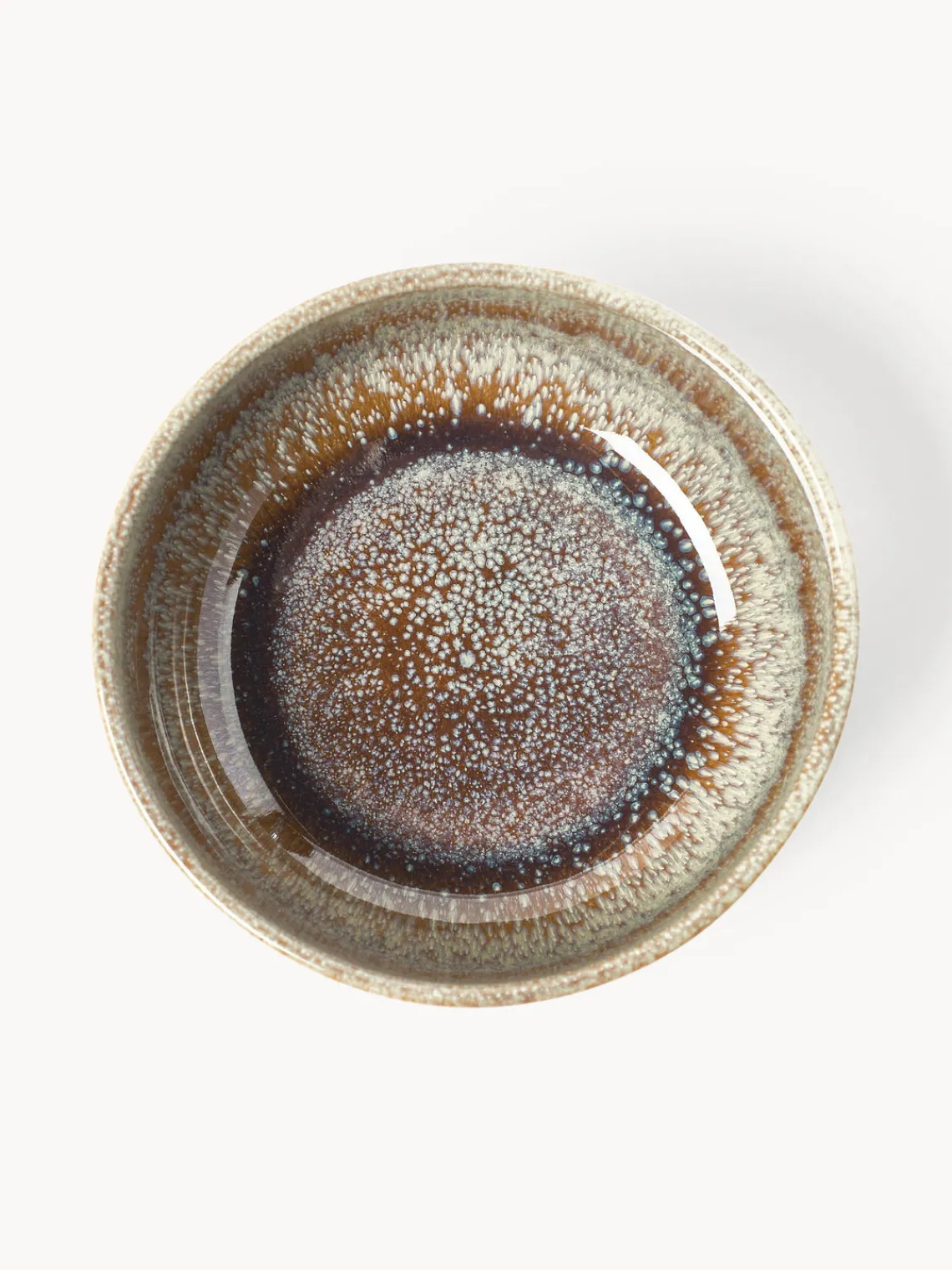 Boles Y Tazones|Vajillas Completas>Westwing Collection Cuencos artesanales con esmalte reactivo Danza, 4 uds. Tonos de marrón, beige, con gradiente de color