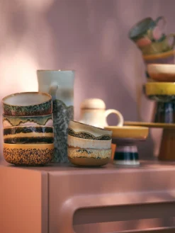 Hot Cuencos artesanales de gres 70's, 4 uds. Boles Y Tazones|Vajillas Completas