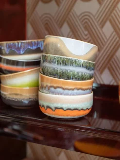 New Cuencos artesanales de gres 70's, 4 uds. Boles Y Tazones|Vajillas Completas