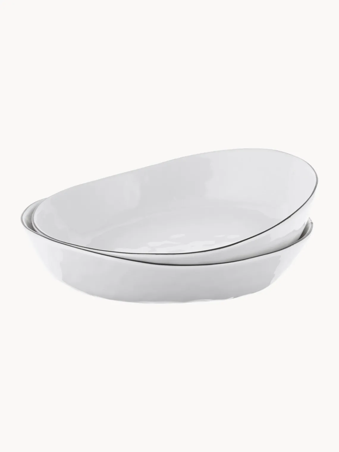 Boles Y Tazones|Menaje De Mesa>Broste Copenhagen Cuencos artesanales de porcelana Salt, Ø 20 cm, 2 uds.