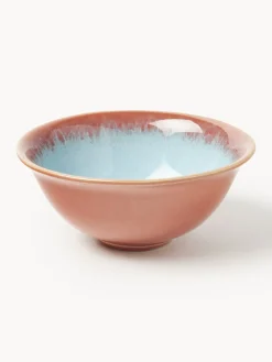 Boles Y Tazones|Vajillas Completas>Westwing Collection Cuencos artesanales Marguerite, 4 uds. Terracota, azul claro