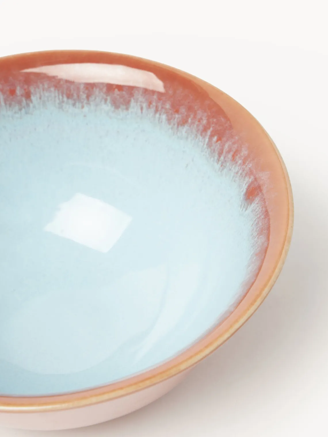 Boles Y Tazones|Vajillas Completas>Westwing Collection Cuencos artesanales Marguerite, 4 uds. Terracota, azul claro