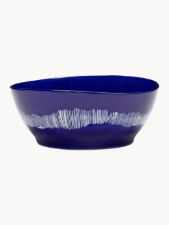 Boles Y Tazones|Vajillas Completas>SERAX Cuencos con esmalte reactivo Feast, 4 uds. Azul oscuro, blanco