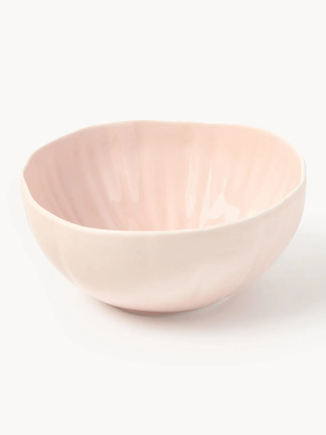 Boles Y Tazones|Menaje De Mesa>Westwing Collection Cuencos de porcelana con relieves Sali, 4 uds. Rosa claro