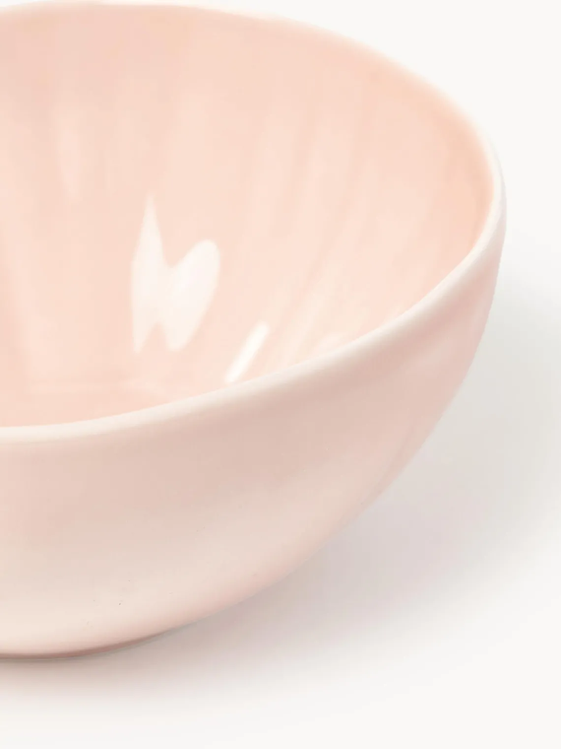 Boles Y Tazones|Menaje De Mesa>Westwing Collection Cuencos de porcelana con relieves Sali, 4 uds. Rosa claro