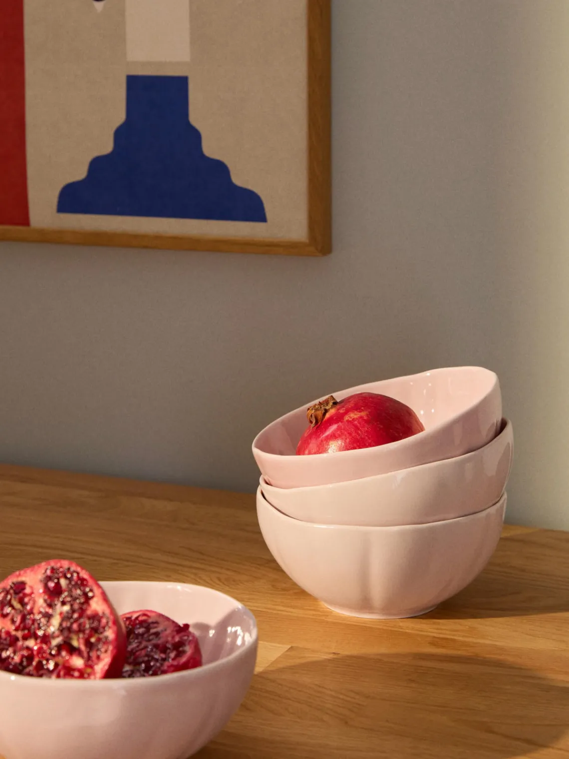 Boles Y Tazones|Menaje De Mesa>Westwing Collection Cuencos de porcelana con relieves Sali, 4 uds. Rosa claro