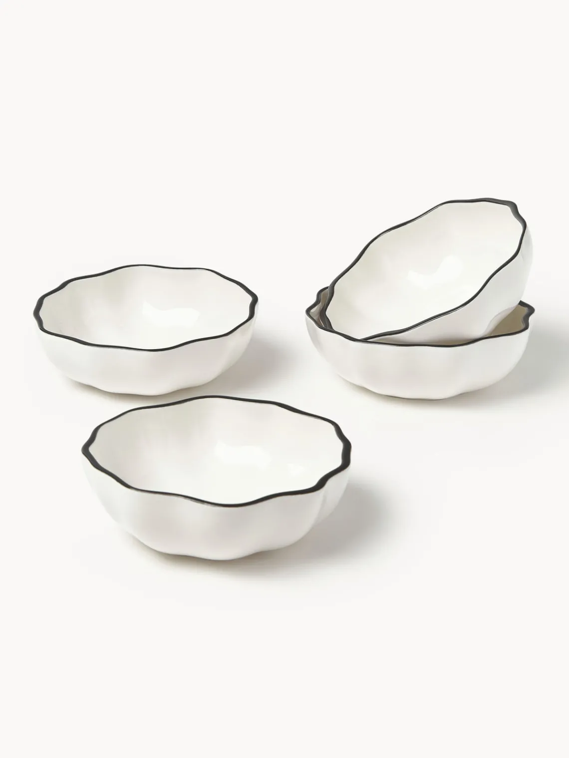 Boles Y Tazones|Vajillas Completas>Westwing Collection Cuencos de porcelana con volantes Bia, 4 uds.