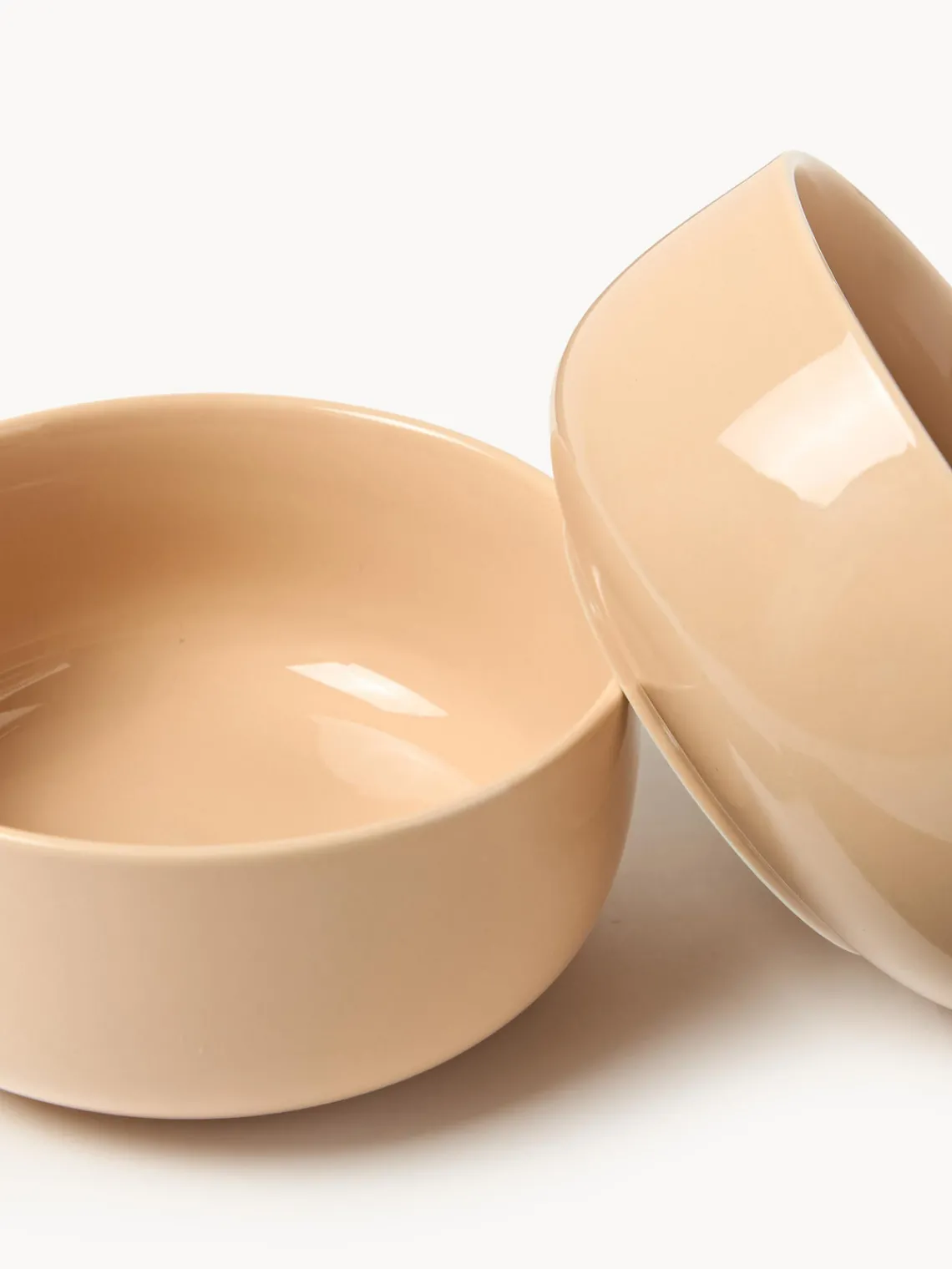 Boles Y Tazones|Vajillas Completas>Westwing Collection Cuencos de porcelana Nessa, 4 uds. Melocotón brillante