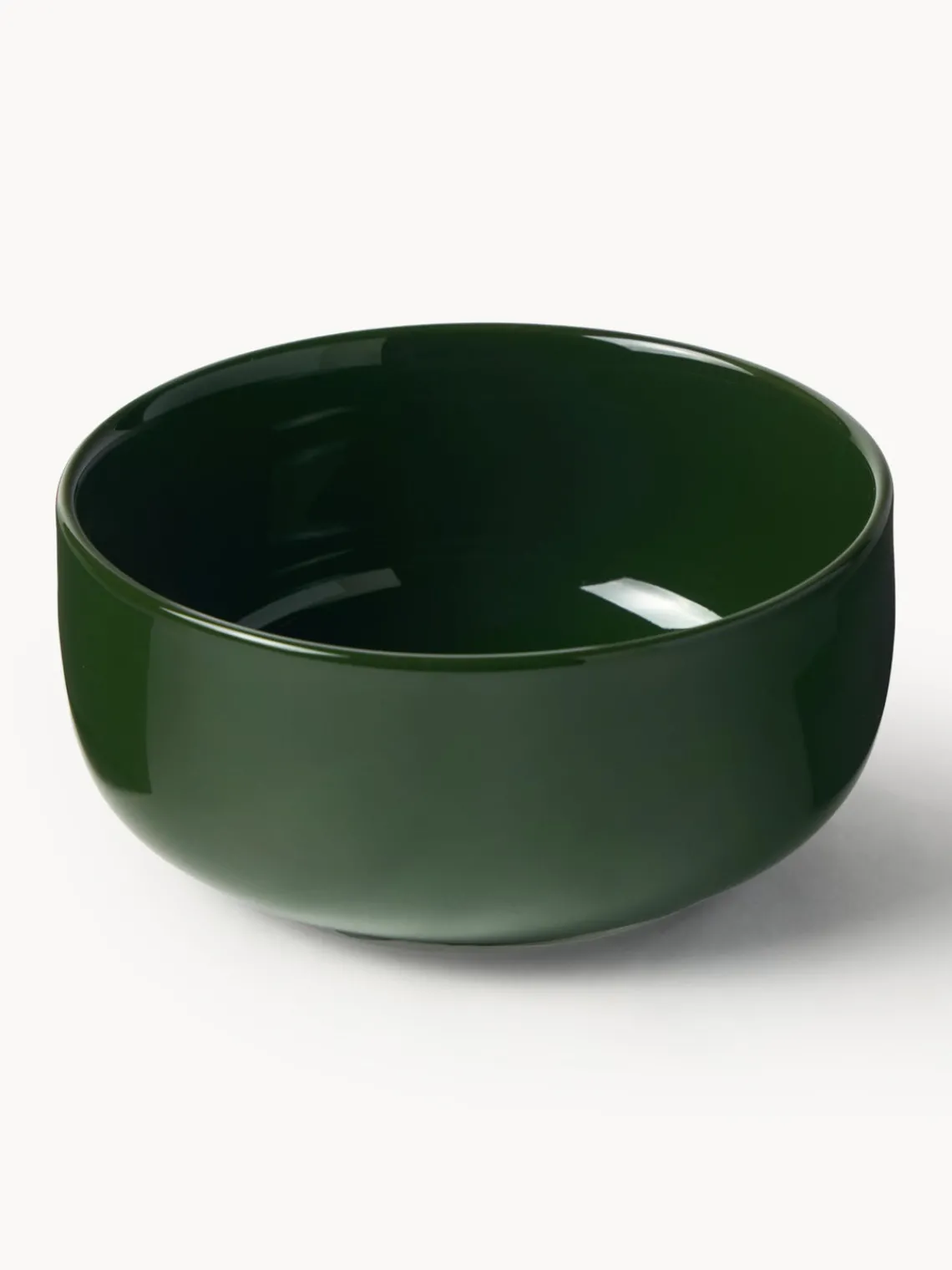 Boles Y Tazones|Vajillas Completas>Westwing Collection Cuencos de porcelana Nessa, 4 uds. Verde oscuro brillante