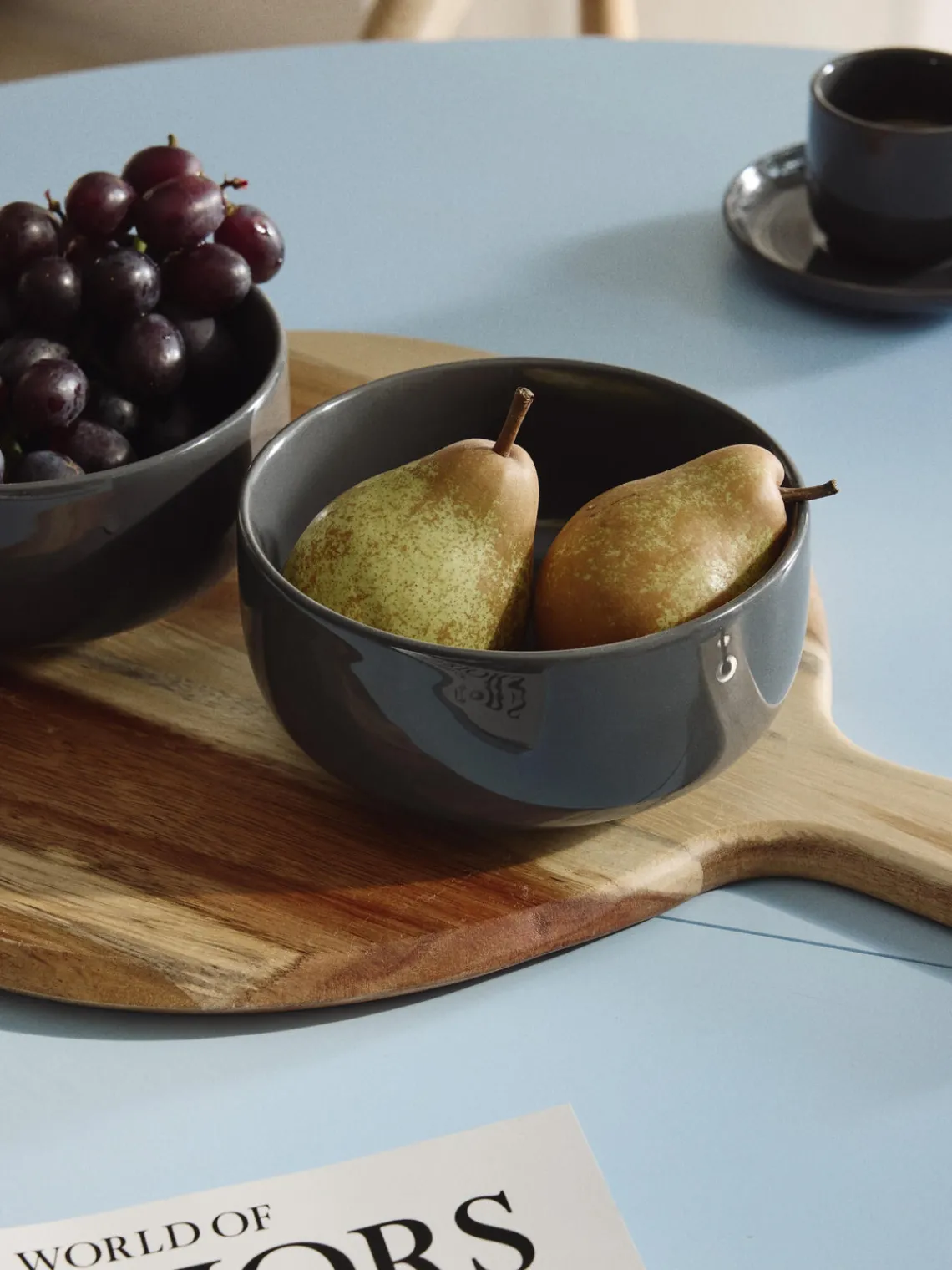 Boles Y Tazones|Vajillas Completas>Westwing Collection Cuencos de porcelana Nessa, 4 uds. Gris oscuro brillante