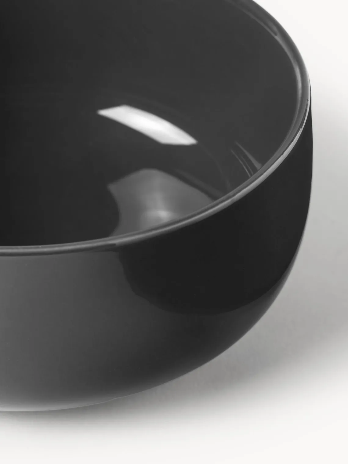 Boles Y Tazones|Vajillas Completas>Westwing Collection Cuencos de porcelana Nessa, 4 uds. Gris oscuro brillante