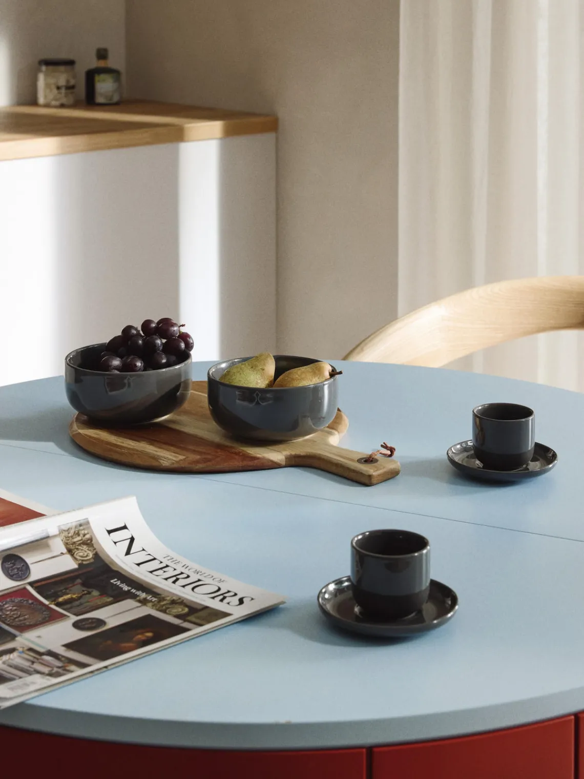 Boles Y Tazones|Vajillas Completas>Westwing Collection Cuencos de porcelana Nessa, 4 uds. Gris oscuro brillante