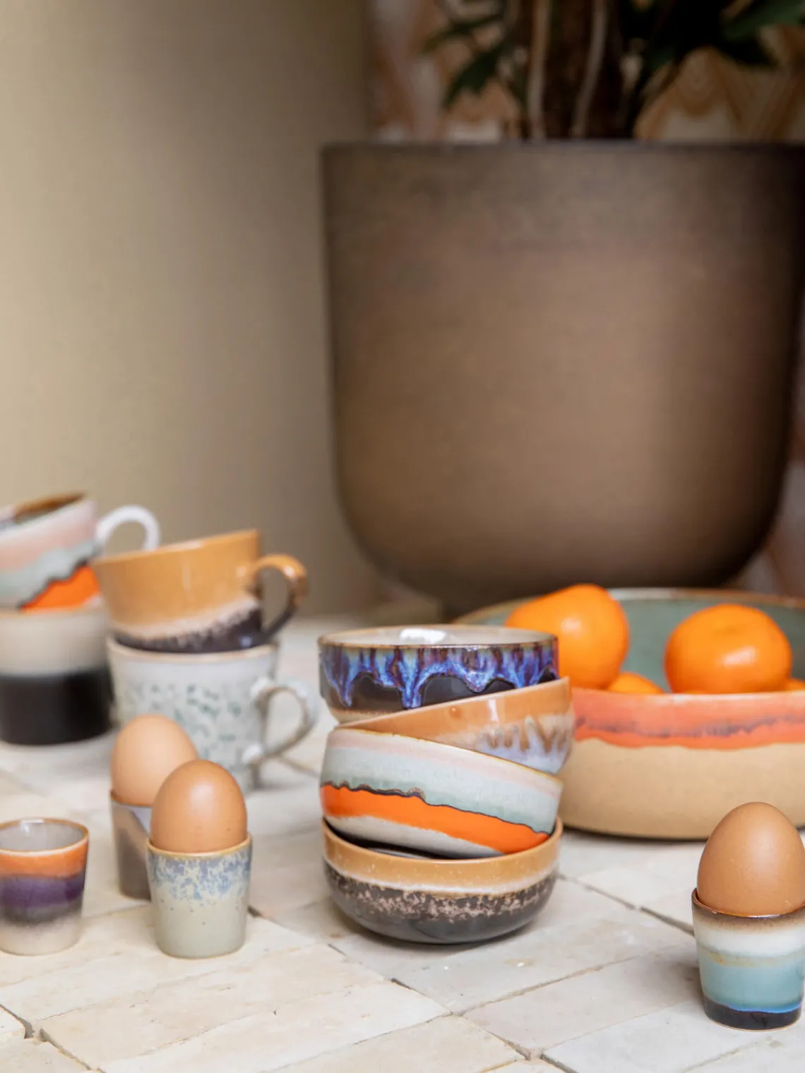 Boles Y Tazones|Vajillas Completas>HKLIVING Cuencos pequeños artesanales con esmalte reactivo 70's, 4 uds.