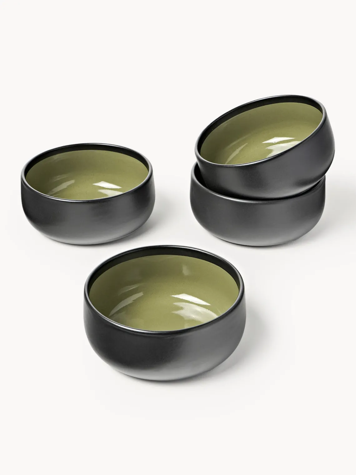 Boles Y Tazones|Vajillas Completas>Westwing Collection Cuencos pequeños Ginger (4 uds.) Verde, negro