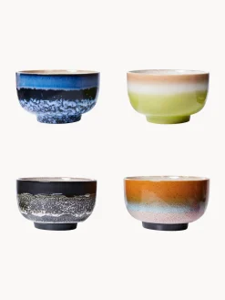 Best Cuencos pintados a mano de gres 70's, 4 uds. Boles Y Tazones|Vajillas Completas