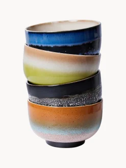 Best Cuencos pintados a mano de gres 70's, 4 uds. Boles Y Tazones|Vajillas Completas