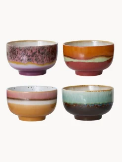 Cuencos pintados a mano de gres 70's, 4 uds. Boles Y Tazones|Vajillas Completas