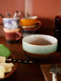 Cuencos pintados a mano de gres 70's, 4 uds. Boles Y Tazones|Vajillas Completas