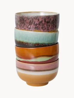 Cuencos pintados a mano de gres 70's, 4 uds. Boles Y Tazones|Vajillas Completas