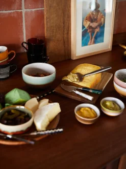 Cuencos pintados a mano de gres 70's, 4 uds. Boles Y Tazones|Vajillas Completas