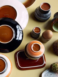 Cuencos pintados a mano de gres 70's, 4 uds. Boles Y Tazones|Vajillas Completas