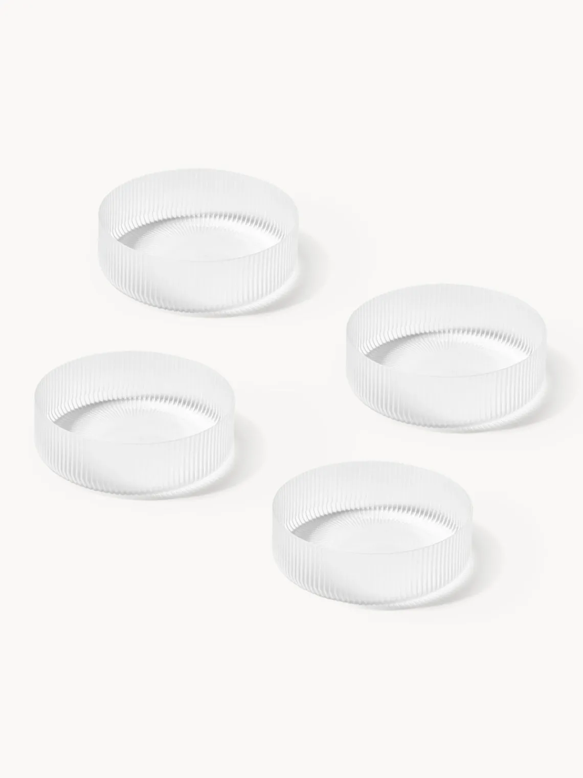 New Cuencos soplados con relieves Ripple, 4 uds. Cuencos Y Platos De Servir|Vajillas Completas