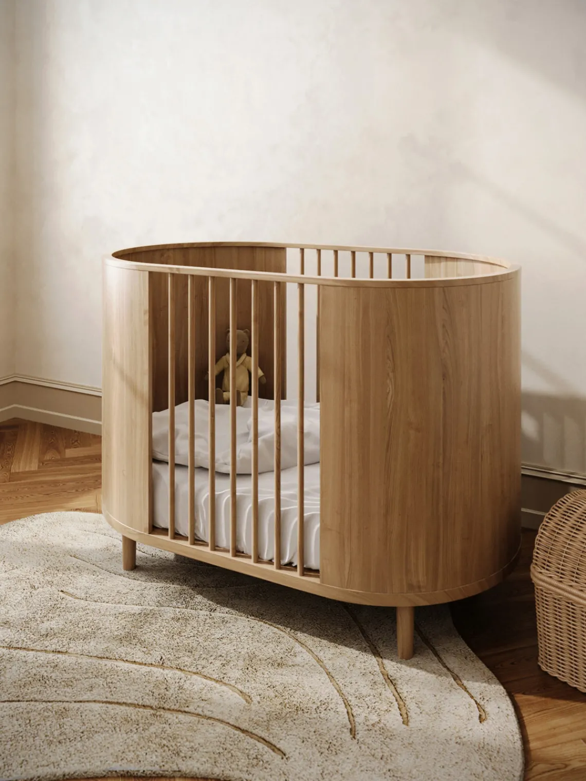 Cunas Para Bebé|Cunas Para Bebé>Kas Kopenhagen Cuna artesanal regulable en altura Kai, 70 x 120 cm Madera de roble