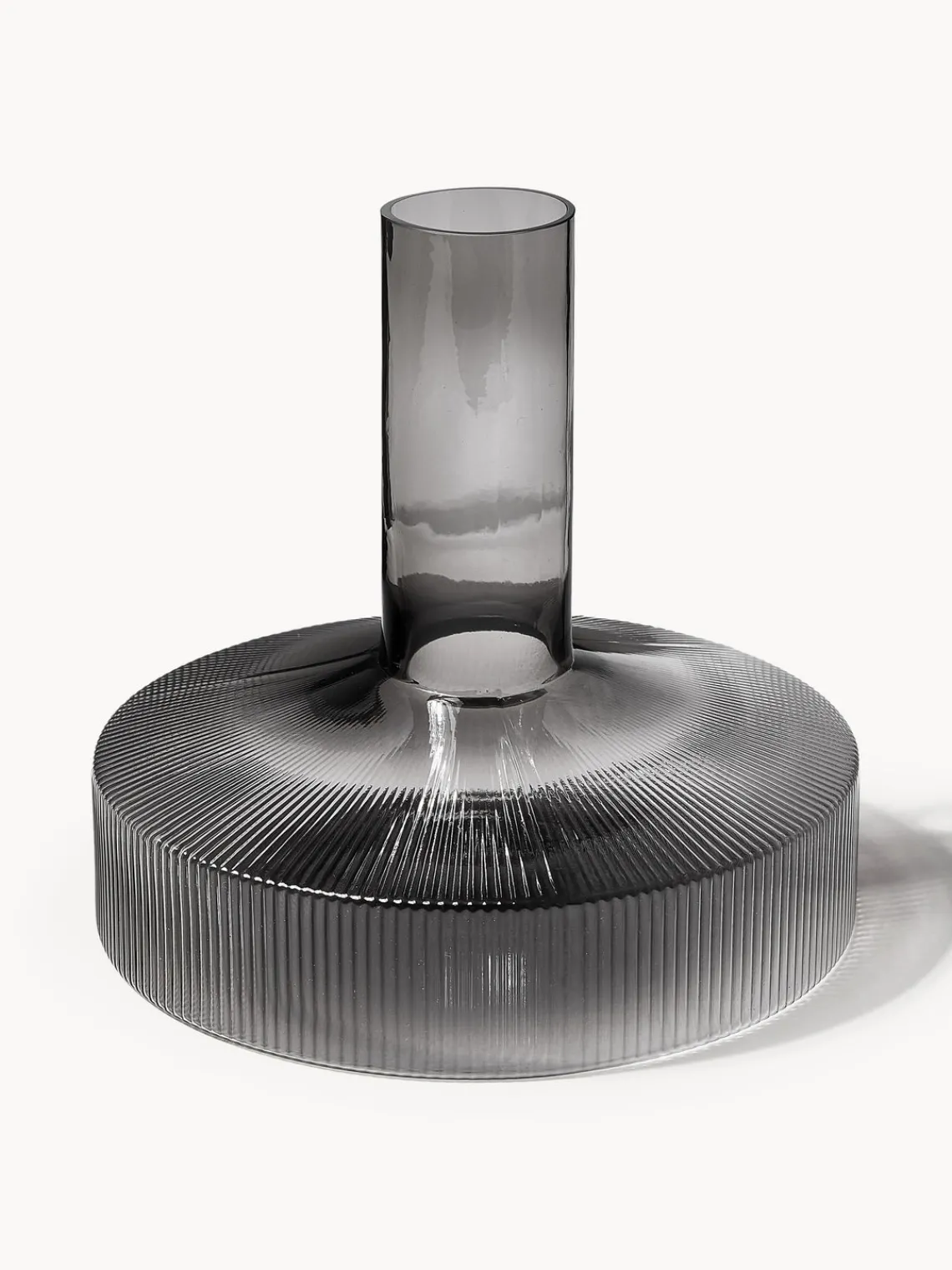 Decantadores|Vajillas Completas>Ferm Living Decantador soplado con relieves Ripple, 1,1 L Gris transparente brillante