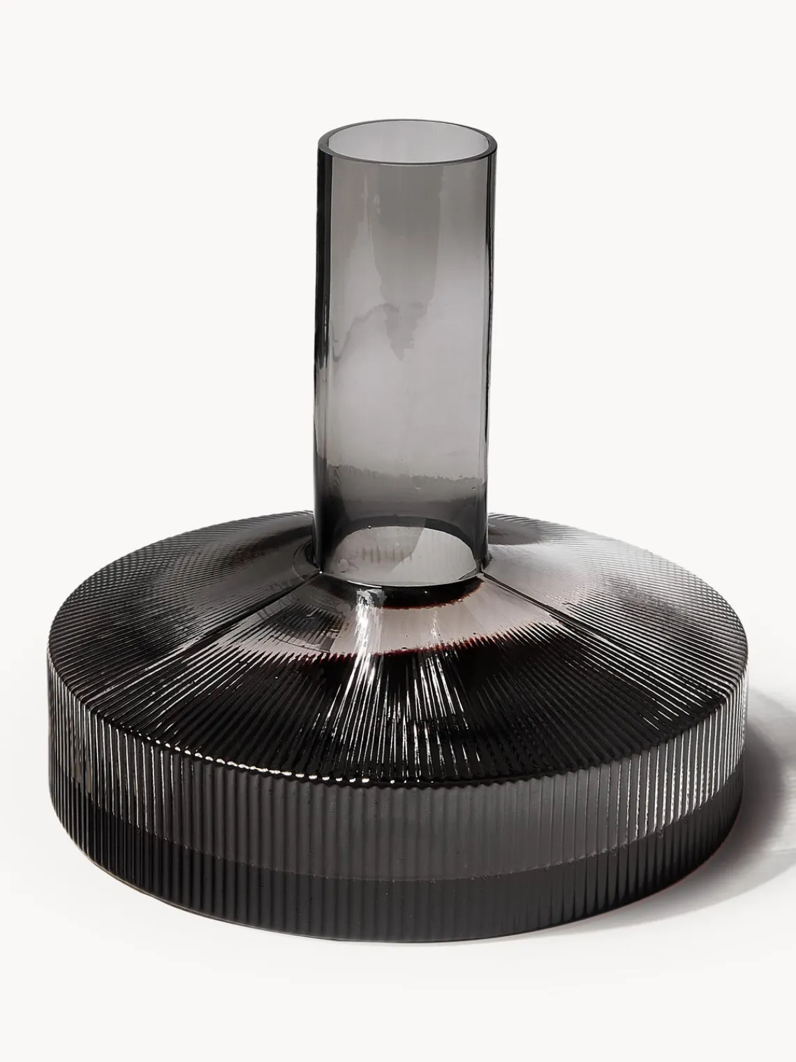 Decantadores|Vajillas Completas>Ferm Living Decantador soplado con relieves Ripple, 1,1 L Gris transparente brillante