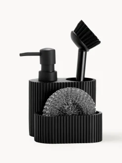 Escurreplatos|Almacenaje De Cocina>Andrea House Dispensador con cepillo Poly, 3 pzas. Negro mate
