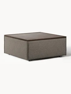 Clearance Diván con almacenamiento en tejido bouclé Lennon Reposapiés|Sofás