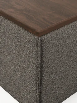 Clearance Diván con almacenamiento en tejido bouclé Lennon Reposapiés|Sofás