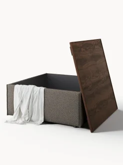 Clearance Diván con almacenamiento en tejido bouclé Lennon Reposapiés|Sofás