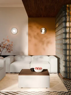 Reposapiés|Sofás>Westwing Collection Diván con espacio de almacenamiento Lennon Tejido blanco Off White, madera de roble oscura