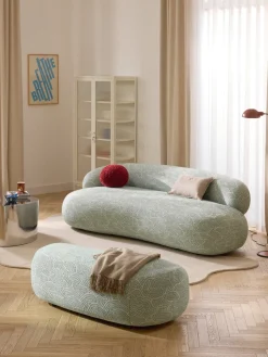 Reposapiés|Sofás>Westwing Collection Diván grande Alba Tejido verde oliva