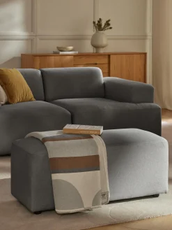 Reposapiés|Sofás>Westwing Collection Diván Melva, 99 x 42 cm Tejido gris antracita