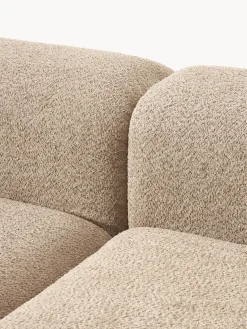 Sofás></noscript>Westwing Collection Diván modular de borreguillo bouclé con reposapiés Natalie Borreguillo bouclé beige, madera de haya clara