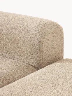 Sofás></noscript>Westwing Collection Diván modular de borreguillo bouclé con reposapiés Natalie Borreguillo bouclé beige, madera de haya clara